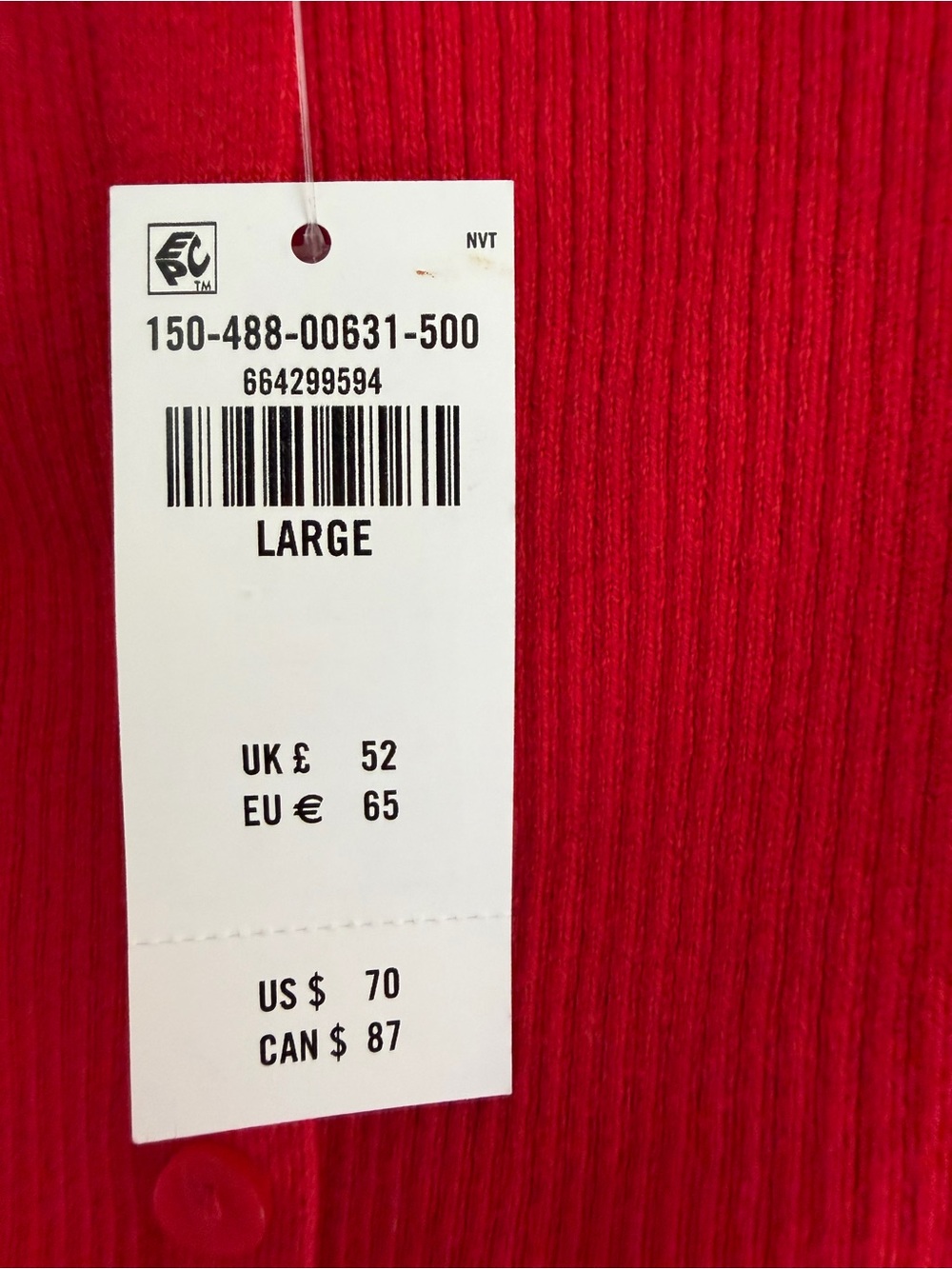 NWT ❤️ A&F Off-Shoulder Button-Front Ribbed Top | Size Large - Picture 5 of 6